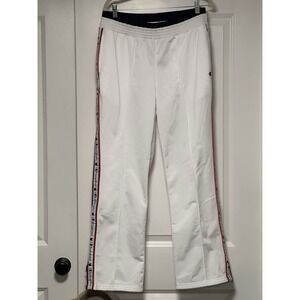 Champion, Logo Tape White Track‎ Pants Women's Relaxed Sweats Size Large